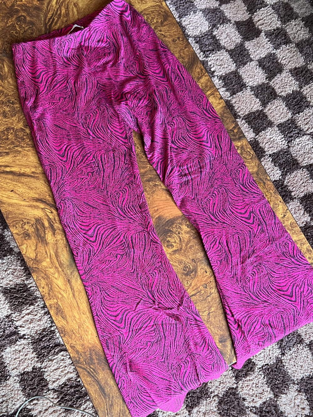 Zara Hot Pink and Black Zebra Pants